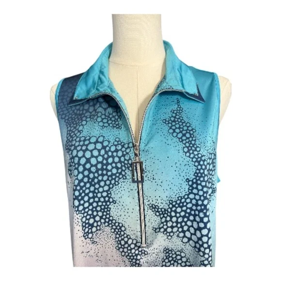 EUC Jamie Sadock sleeveless Avatar golf shirt bubble print quarter zip | - Picture 2 of 8